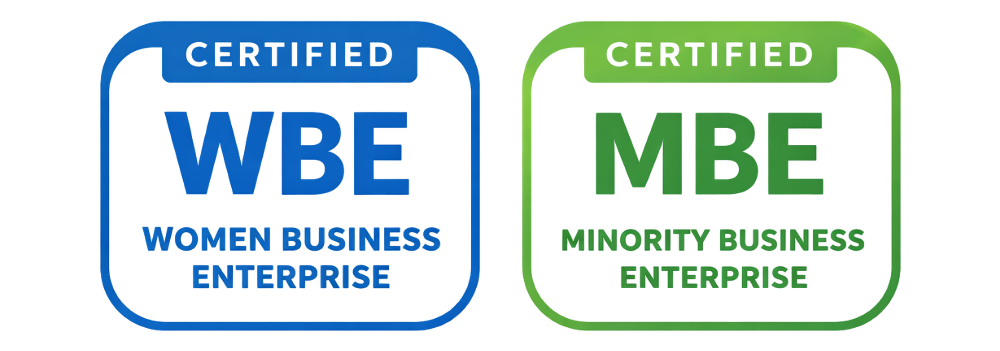 WBE and MBE certification badges